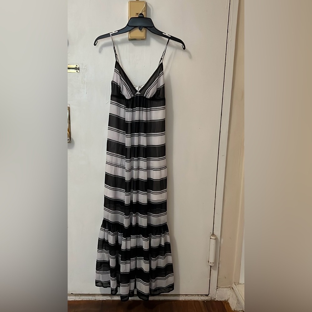 Bebe Black and white striped Bebe maxi dress size XS